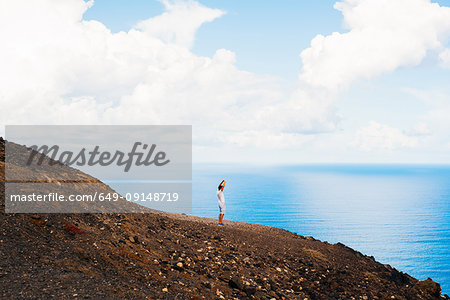 Man looking out to sea, Corralejo, Fuerteventura, Canary Islands