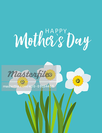 Happy Mother's day greeting card with Flowers background. Vector Illustration EPS10