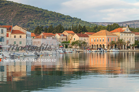 View over the old town of Stari Grad on Hvar Island, Croatia, Europe