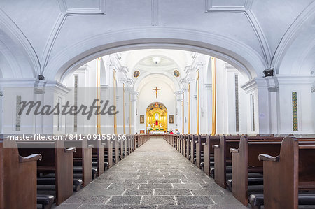 Interior of the cathedral La Merced in Antigua, UNESCO World Heritage Site, Guatemala, Central America