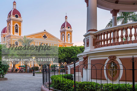 The Cathedral of Granada seen from the main square, Granada, Nicaragua, Central America