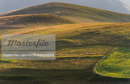 Fields on the Monte Sibillini Mountains, Umbria, Italy, Europe