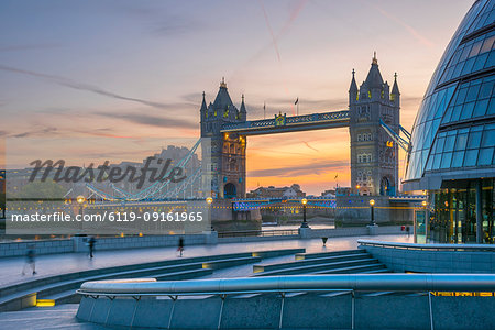 Tower Bridge over River Thames and City Hall, London, England, United Kingdom, Europe