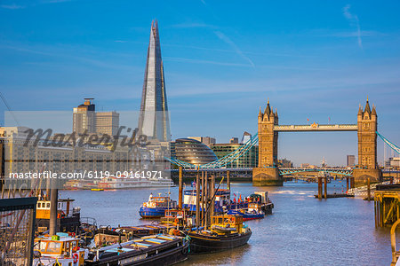 Tower Bridge over River Thames and The Shard, London, England, United Kingdom, Europe Tower Bridge over River Thames and The Shard, London, England, United Kingdom, Europe