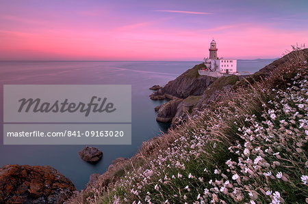 Sunset on Baily Lighthouse, Howth, County Dublin, Republic of Ireland, Europe