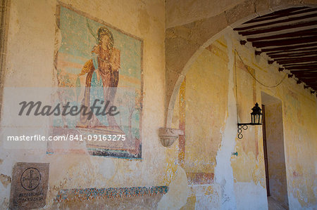 Late 16th century mural, Convent of San Antonio de Padua, completed 1561, Izamal, Yucatan, Mexico, North America