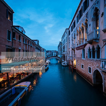 Canal at night, San Marco, Venice, UNESCO World Heritage Site, Veneto Province, Italy, Europe