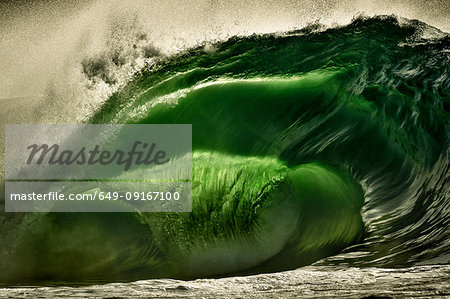 Riley's wave, a giant barreling wave, Kilkee, Clare, Ireland