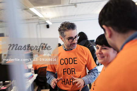 Hackers coding for charity at hackathon