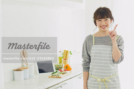 Japanese housewife in the kitchen