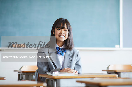 Mixed-race student in the classroom