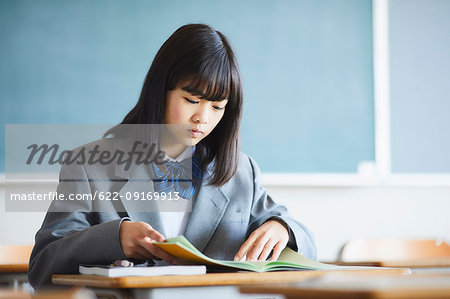 Mixed-race student in the classroom