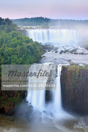 View of the Iguassu (Iguazu) (Iguacu) Falls, UNESCO World Heritage Site, a waterfall on the border of Brazil and Argentina, South America