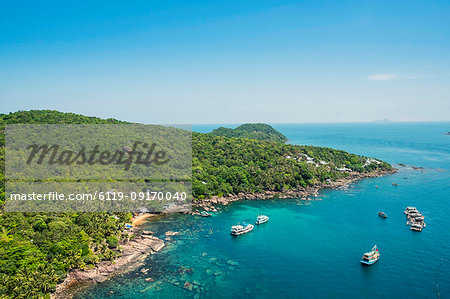 Aerial view of an island in the Phu Quoc archipelago in southern Vietnam, Indochina, Southeast Asia, Asia