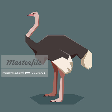 Vector image of the Flat geometric Ostrich