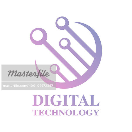 Digital Word Logo. Digital Technology Logotype. EPS 10