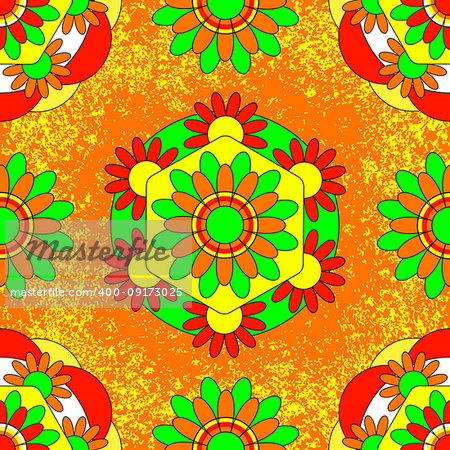 Onam. Concept Hindu festival. Kerala in India. 4 September. Flower traditional carpet pookalam. Seamless Pattern