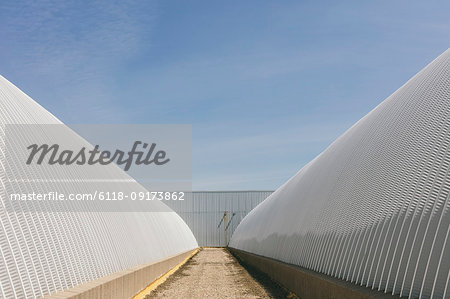 Detail of grain storage buildings,