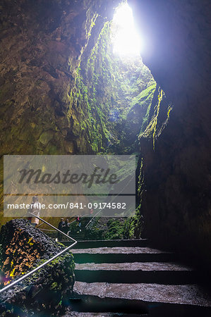 Algar do Carvao Natural Reserve cave, Island of Terceira, Azores, Portugal, Atlantic, Europe Algar do Carvao Natural Reserve cave, Island of Terceira, Azores, Portugal, Atlantic, Europe
