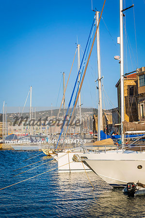 Yachts at Venetian Harbour, Chania, Crete, Greek Islands, Greece, Europe