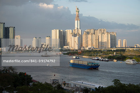 New skyscrapers along the Saigon River in Ho Chi Minh City, Vietnam, Indochina, Southeast Asia, Asia