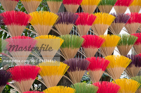 Colourful scented incense sticks drying near the Tomb of the Emperor Khai Dinh near Hue, Vietnam, Indochina, Southeast Asia, Asia