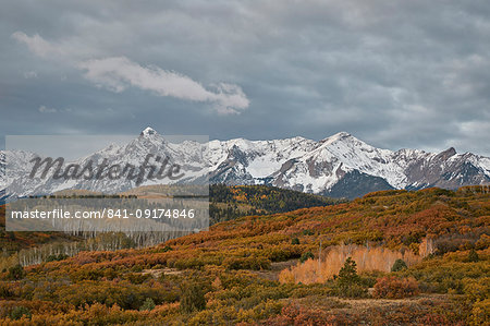 Sneffels Range in the fall, Uncompahgre National Forest, Colorado, United States of America, North America