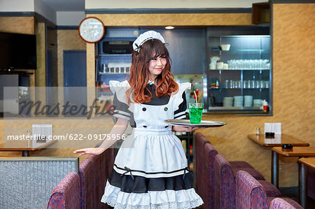 Japanese maid cosplay