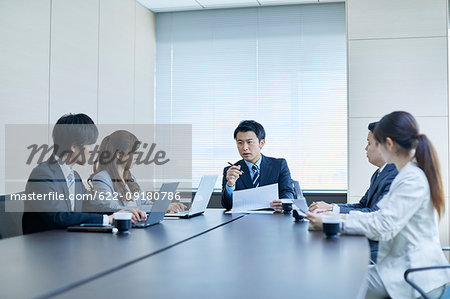 Japanese businesspeople in a meeting