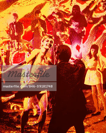 12/11/1975 1960s 1970s COUPLE DANCING BAND IN BACKGROUND WITH MUSICAL INSTRUMENTS INDOOR SOLARIZED DISCO MAN WOMAN 12/11/1975 1960s 1970s COUPLE DANCING BAND IN BACKGROUND WITH MUSICAL INSTRUMENTS INDOOR SOLARIZED DISCO MAN WOMAN