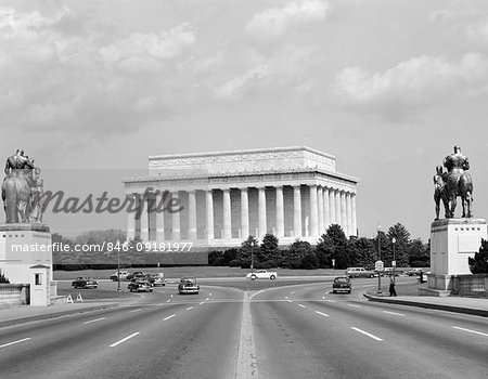 1940s 1950s LINCOLN MEMORIAL VICTORY BRIDGE WASHINGTON DC USA