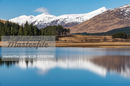 Loch Tulla on the West Highland Way between Bridge of Orchy and Inveroran in the Scottish Highlands, Scotland, United Kingdom, Europe