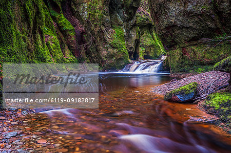 The gorge at Finnich Glen (Devils Pulpit) near Killearn, Stirlingshire, Scotland, United Kingdom, Europe