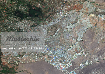 Color satellite image of Nairobi, capital city of Kenya. Image collected on August 27, 2017 by Sentinel-2 satellites. Color satellite image of Nairobi, capital city of Kenya. Image collected on August 27, 2017 by Sentinel-2 satellites.