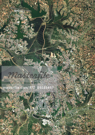 Color satellite image of Antananarivo, capital city of Madagascar. Image collected on May 11, 2017 by Sentinel-2 satellites.