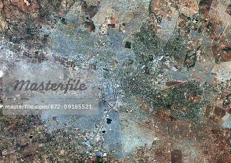 Color satellite image of Lusaka, capital city of Zambia. Image collected on October 02, 2017 by Sentinel-2 satellites. Color satellite image of Lusaka, capital city of Zambia. Image collected on October 02, 2017 by Sentinel-2 satellites.