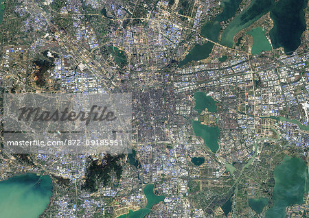 Color satellite image of Suzhou, China. Image collected on March 16, 2014 by Landsat 8 satellites. Color satellite image of Suzhou, China. Image collected on March 16, 2014 by Landsat 8 satellites.