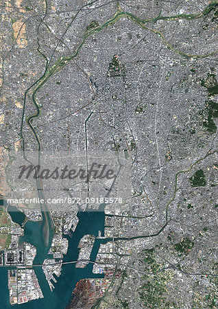 Color satellite image of Nagoya, Japan. Image collected on November 12, 2016 by Sentinel-2 satellites. Color satellite image of Nagoya, Japan. Image collected on November 12, 2016 by Sentinel-2 satellites.