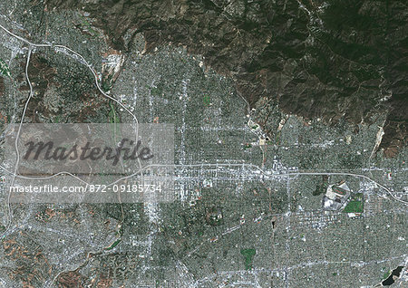 Color satellite image of Pasadena, California, United States. Image collected on June 13, 2017 by Sentinel-2 satellites. Color satellite image of Pasadena, California, United States. Image collected on June 13, 2017 by Sentinel-2 satellites.