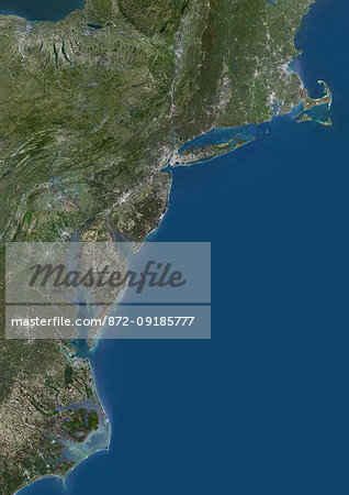 Color satellite image of the East Coast from Massachusetts to Northern Carolina, United States. Image collected on May 1, 2017 by Sentinel-2 satellites. Color satellite image of the East Coast from Massachusetts to Northern Carolina, United States. Image collected on May 1, 2017 by Sentinel-2 satellites.