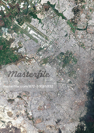 Color satellite image of Bogota, capital city of Colombia. Image collected on January 30, 2016 by Sentinel-2 satellites.