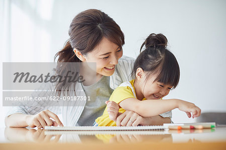 Japanese mother and kid playing Japanese mother and kid playing