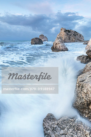 Cyprus, Paphos, Petra tou Romiou also known as Aphrodite's Rock at dawn