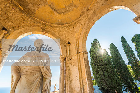 Villa Cimbrone, Ravello, Amalfi coast, Salerno, Campania, Italy. The temple of Ceres Goddess