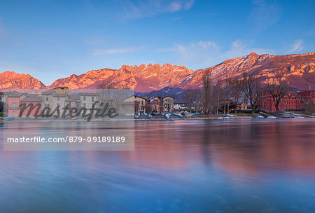 Sunset on Pescarenico, lecco province, Adda Nord park, Lombardy, Italy, Europe