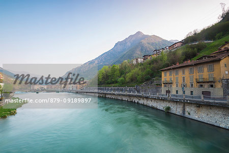 Brembo river and San Pellegrino Terme, Val Brembana, Province of Bergamo, Orobie alps, Italian alps, Italy