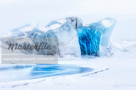 On the sea ice off Spitsbergen east coast, Svalbard, Norway