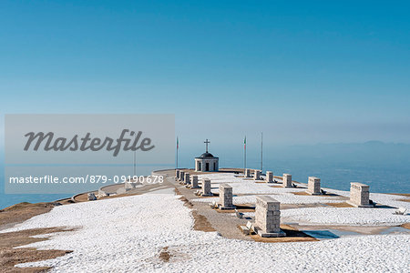 Monte Grappa, province of Vicenza, Veneto, Italy, Europe. On the summit of Monte Grappa there is a military memorial monument.