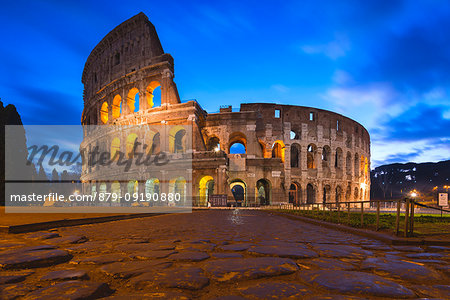 Rome, Lazio, Italy. Colosseum at winter sunrise.