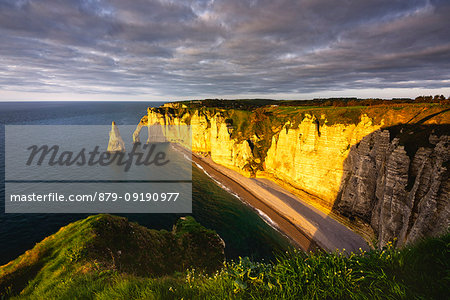 Etretat at sunset ,Normandy,France.